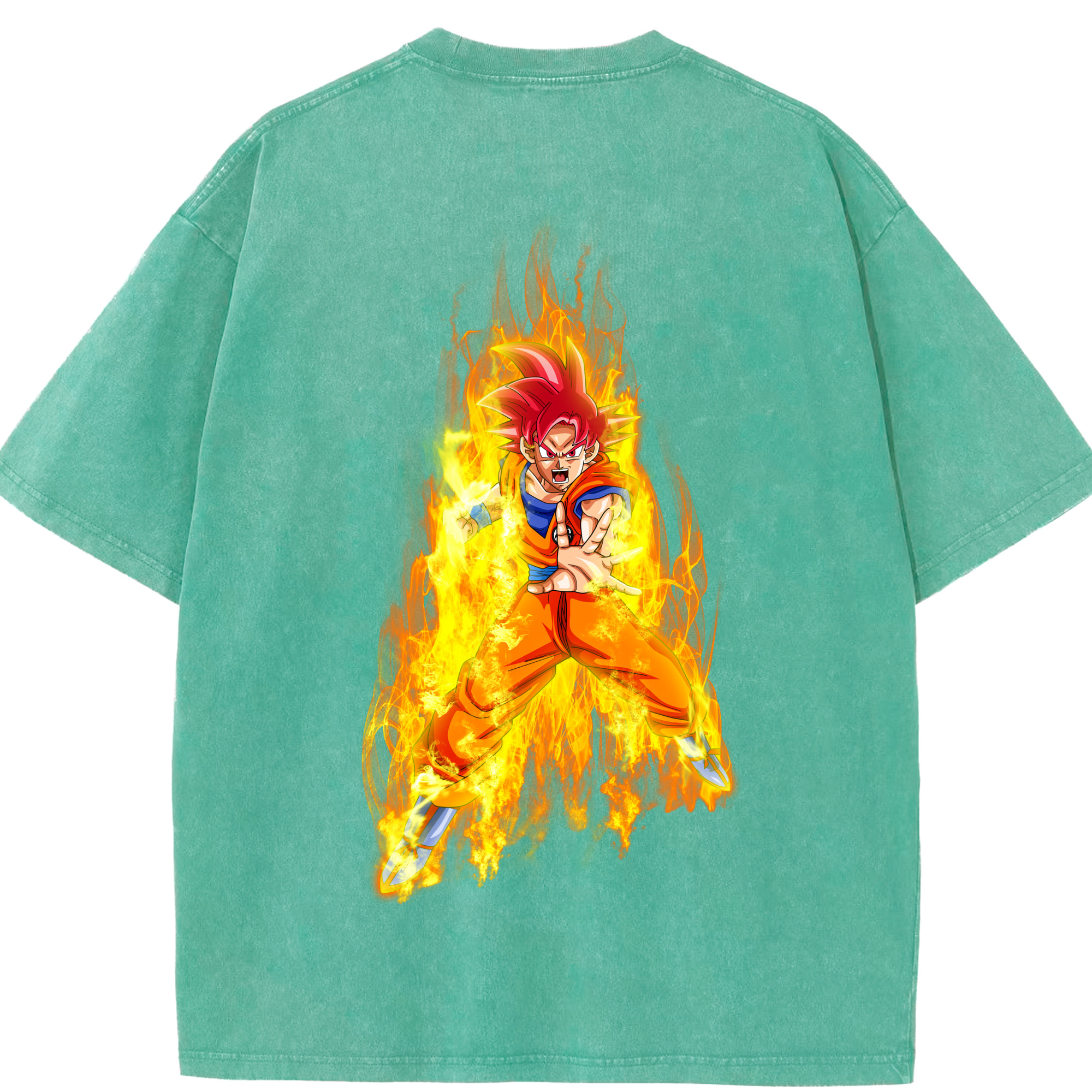 （画像用） ドラゴンボール 孫悟空（そん ごくう）Son Goku カカロット DRAGON BALL Kakarotto 綿100% ヴィンテージ風 半袖Tシャツ（背面プリント）